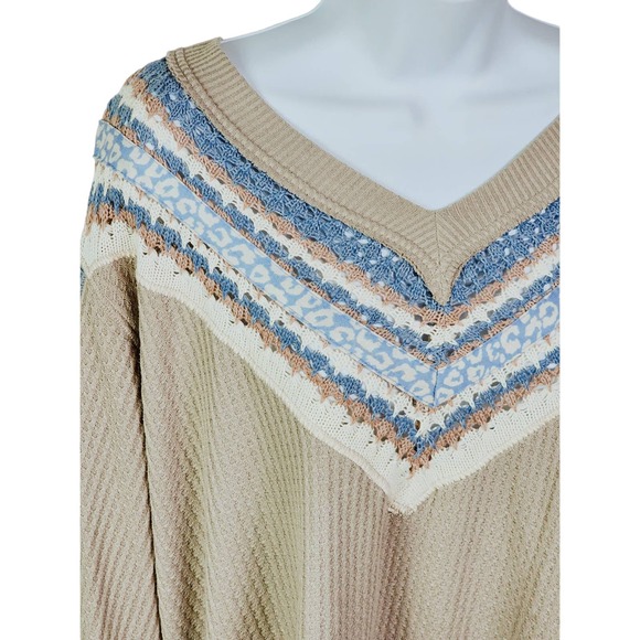 Free People Copenhagen Thermal Top Size Medium Double V- Neck OB995549 - Picture 6 of 10